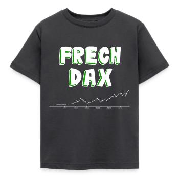 frechdax DAX frech Aktien ETF Börse trader - Kinder T-Shirt - Dunkelgrau - Vorne - AI Model Kid Female (0cm)