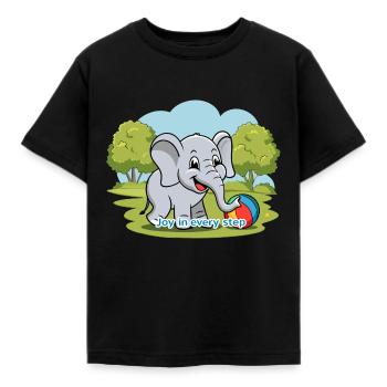 ELEFANTEN, FREUDE AUF SCHRITT UND TRITT - Kinder T-Shirt - Schwarz - Vorne - AI Model Kid Female (0cm)