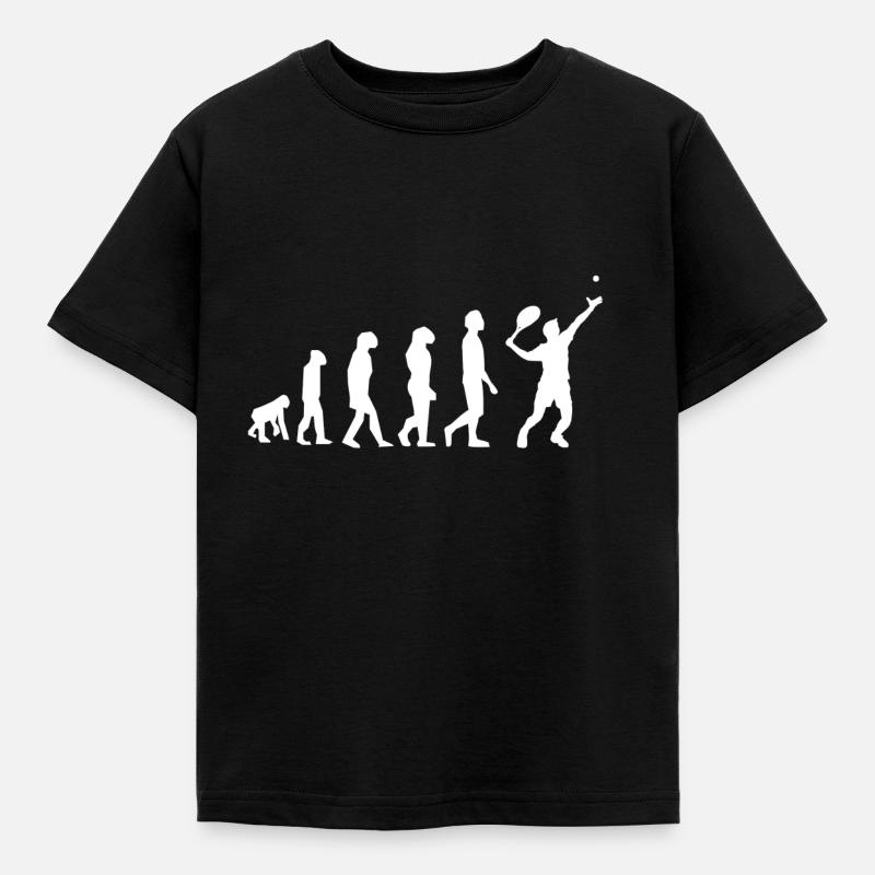 Tennis Evolution - Kinder T-Shirt - Schwarz