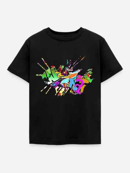 Graffiti - Kinder T-Shirt - Schwarz