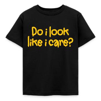 Do i look like i care? No interest! No thank you! - Kids' T-Shirt - black - Front - AI Model Kid Female (0cm)