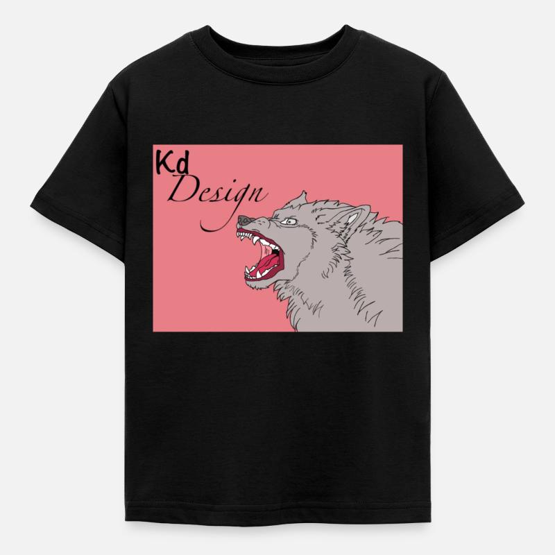 Wild wolf design - T-shirt Enfant - noir