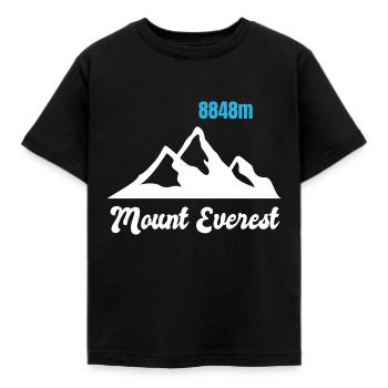 Carte de l’affiche du mont Everest La plus haute montagne du monde - T-shirt Enfant - noir - Devant - AI Model Kid Female (0cm)