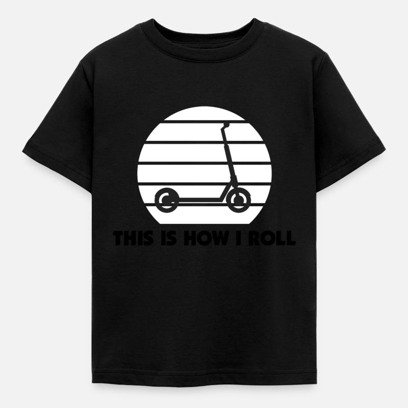 E-Scooter Roller Scooter - T-shirt Enfant - noir