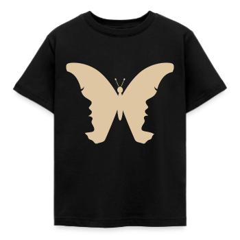 Schmetterlings-Gesicht - Kinder T-Shirt - Schwarz - Vorne - AI Model Kid Female (0cm)