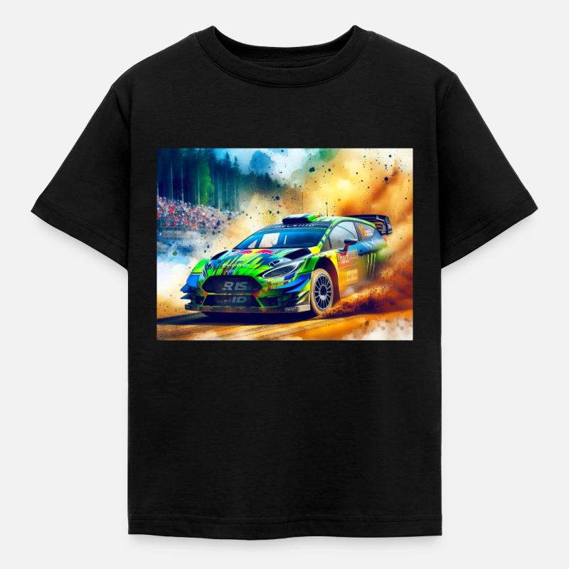 Course de voitures de rallye - T-shirt Enfant - noir
