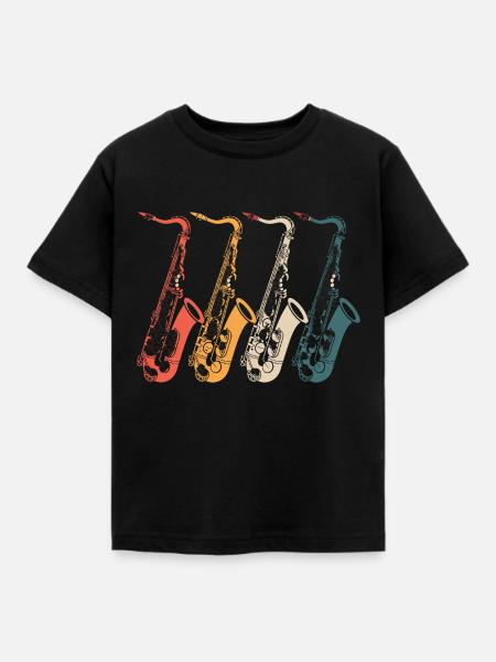 Saxophon Saxophon Saxophon - Kinder T-Shirt - Schwarz