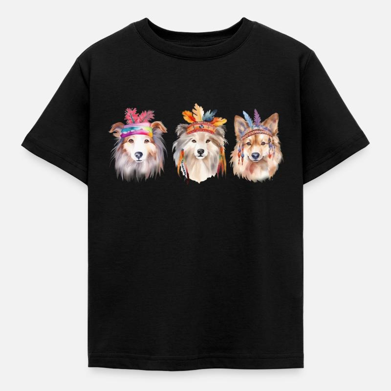 Trois chiens - T-shirt Enfant - noir