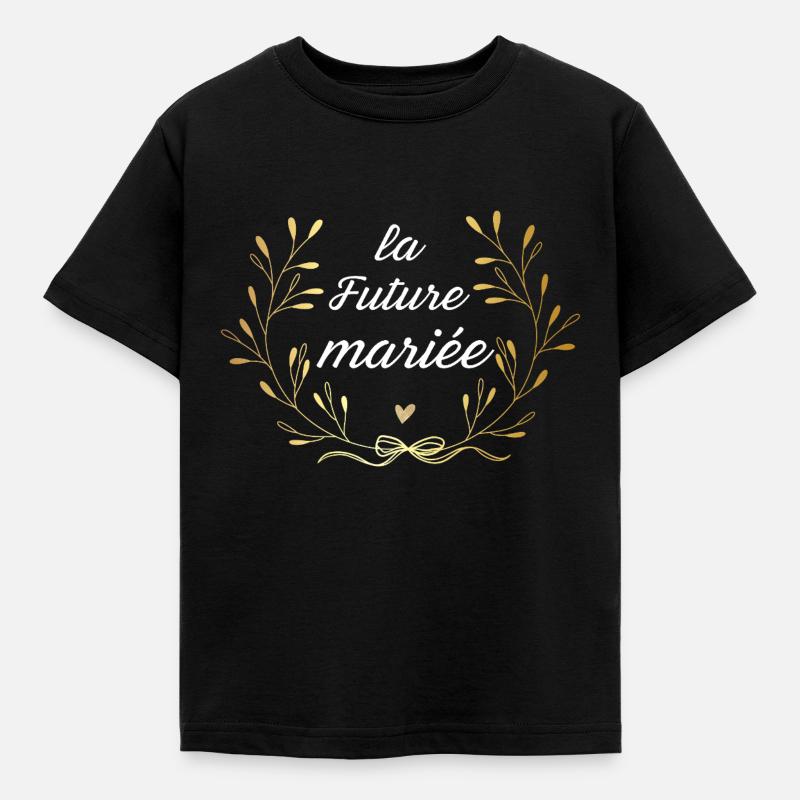 la future mariée couronne doré - T-shirt Enfant - noir