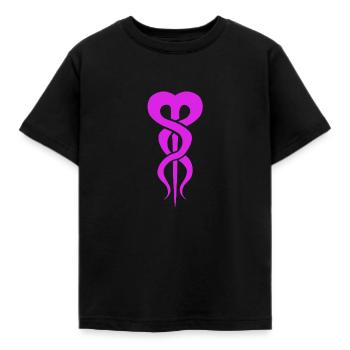 Coeur torsadé rose - T-shirt Enfant - noir - Devant - AI Model Kid Female (0cm)