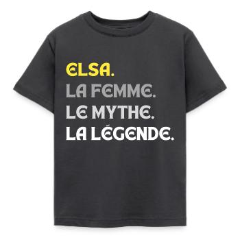 ELSA LA FEMME LE MYTHE LA LEGENDE - T-shirt Enfant - charbon - Devant - AI Model Kid Female (0cm)