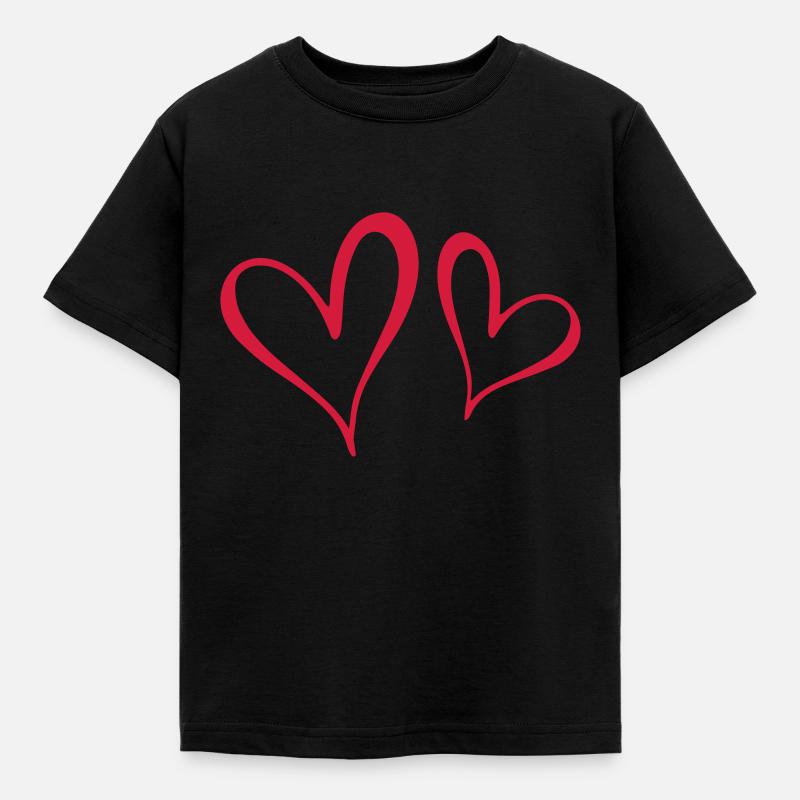 Herzen - Kinder T-Shirt - Schwarz