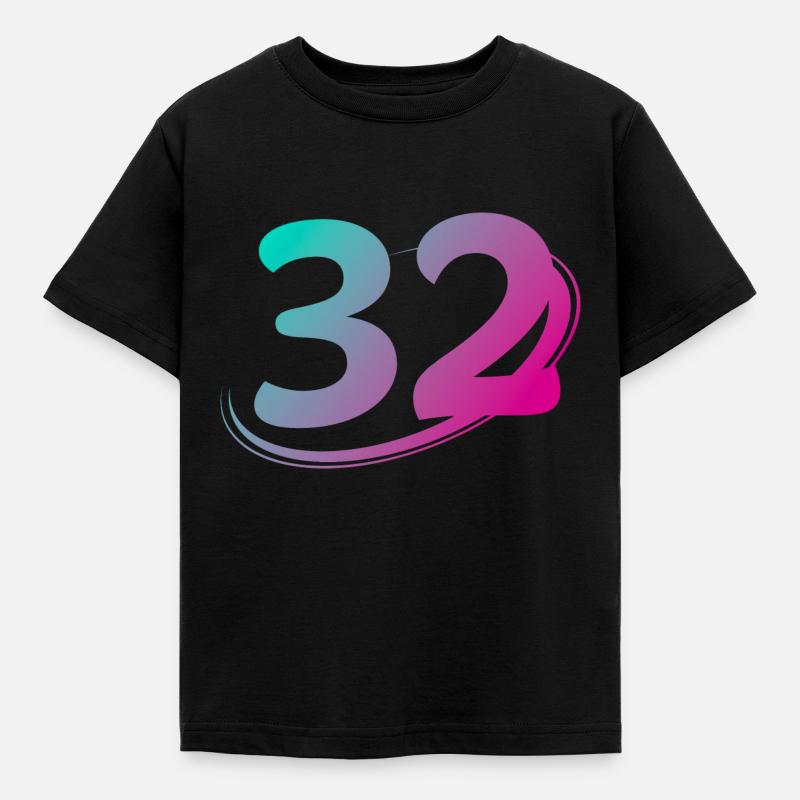 Number 32 multicolor - Kids' T-Shirt - black