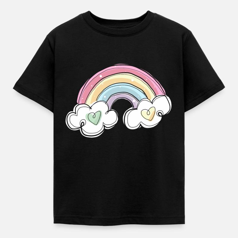 REGENBOGEN - Kinder T-Shirt - Schwarz