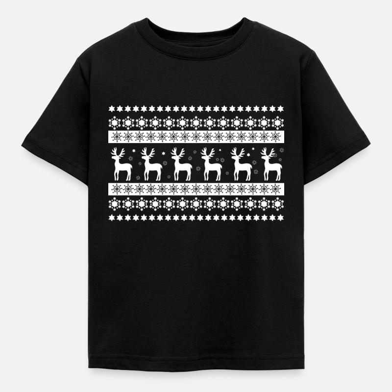 Reindeer pattern - Kids' T-Shirt - black