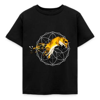 Fuchs geometrisch - Kinder T-Shirt - Schwarz - Vorne - AI Model Kid Female (0cm)