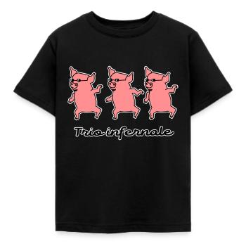 Trio infernale, three piglets - Kids' T-Shirt - black - Front - AI Model Kid Female (0cm)