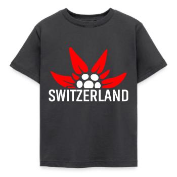 Schweizer Enzian - Kinder T-Shirt - Dunkelgrau - Vorne - AI Model Kid Female (0cm)