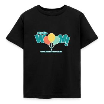Studio WoooM! der Bewegungsraum in Frankenberg/Sa. - Kinder T-Shirt - Schwarz - Vorne - AI Model Kid Female (0cm)
