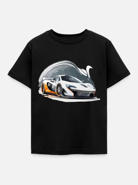 Der Sportwagen - Kinder T-Shirt - Schwarz