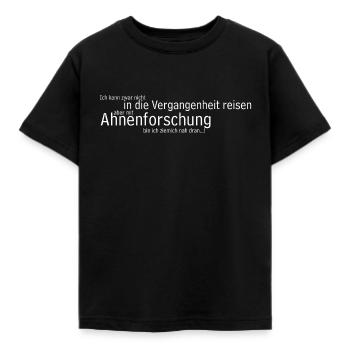 Zeitreise mit Ahnenforschung - Kinder T-Shirt - Schwarz - Vorne - AI Model Kid Female (0cm)