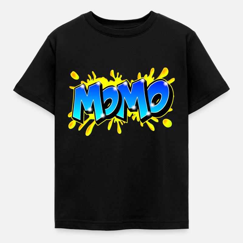 Graffiti Name MOMO printable on evrything - Kids' T-Shirt - black