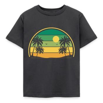 Rétro coucher de soleil été - T-shirt Enfant - charbon - Devant - AI Model Kid Female (0cm)