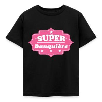 SUPER Banker - Kinder T-Shirt - Schwarz - Vorne - AI Model Kid Female (0cm)