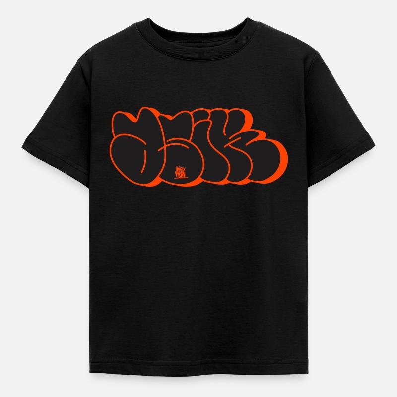 Asik Graffiti Throwup Simple Style Alphabet - Kinder T-Shirt - Schwarz