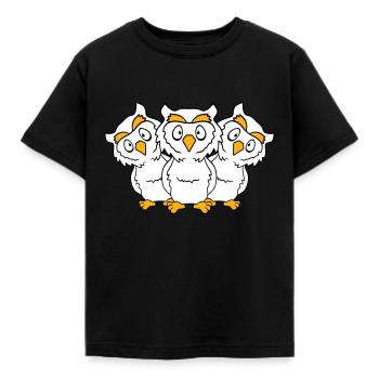 3 Eulen Team Freunde Party Crew drei Brüder Truppe - Kinder T-Shirt - Schwarz - Vorne - AI Model Kid Female (0cm)