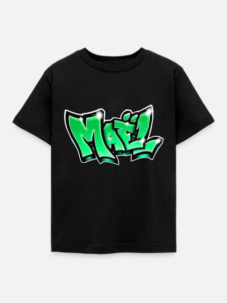 Graffiti Name Maël - Kinder T-Shirt - Schwarz