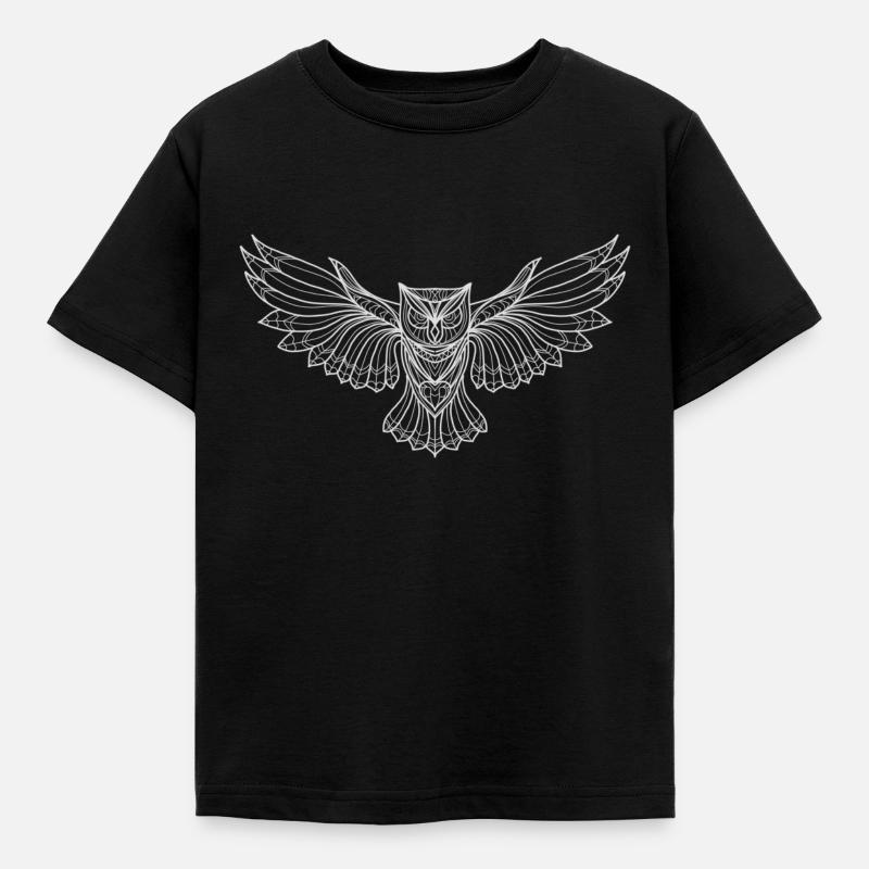 Eule - Kinder T-Shirt - Schwarz