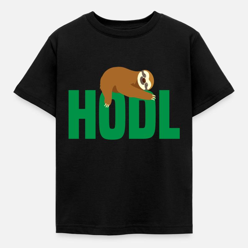Fautier mit Bitcoin, Hodl - Kinder T-Shirt - Schwarz