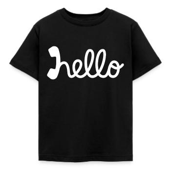 Hello - Hallo - Kinder T-Shirt - Schwarz - Vorne - AI Model Kid Female (0cm)