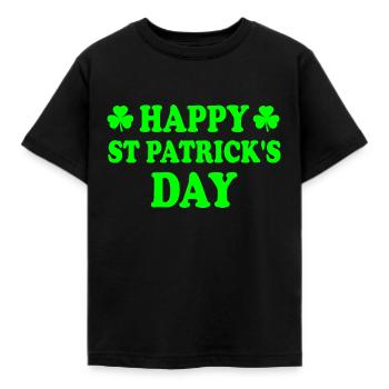 happy st patrick's day - Kids' T-Shirt - black - Front - AI Model Kid Female (0cm)