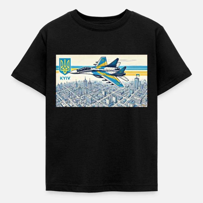 Der Geist von Kiew - Kinder T-Shirt - Schwarz