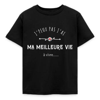I can't, I have my best life to live - Kids' T-Shirt - black - Front - AI Model Kid Female (0cm)