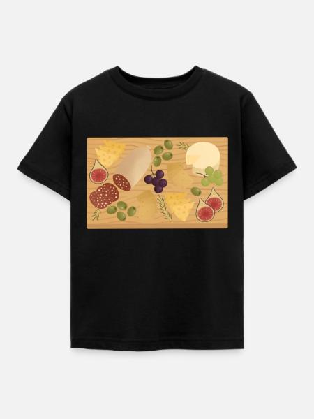 Charcuterie-Brett - Kinder T-Shirt - Schwarz