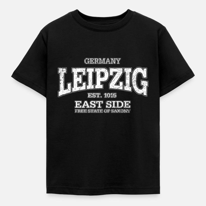 Leipzig (white oldstyle) - Kinder T-Shirt - Schwarz