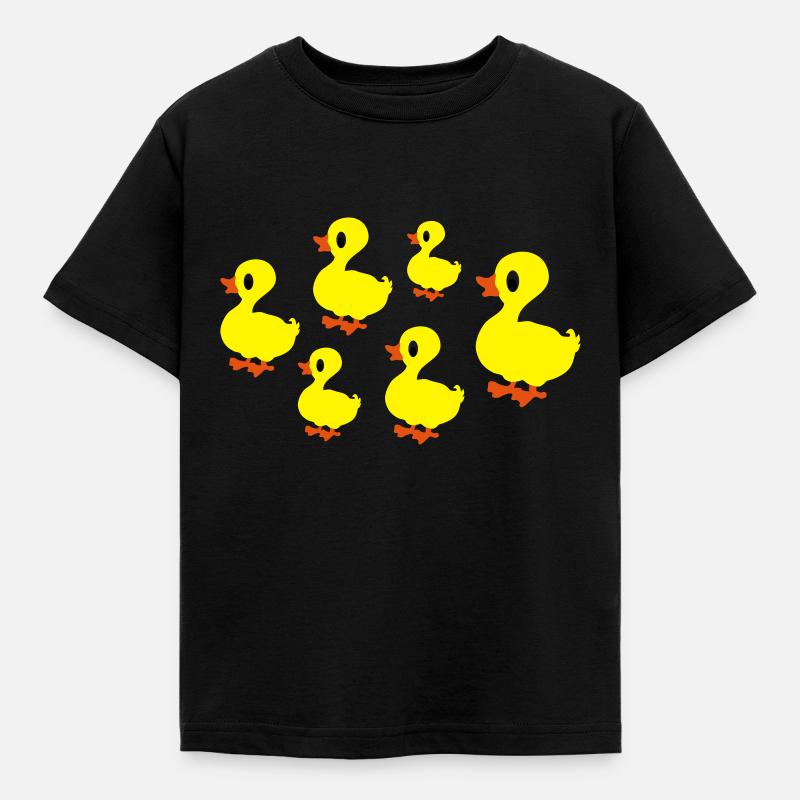 enten - Kinder T-Shirt - Schwarz