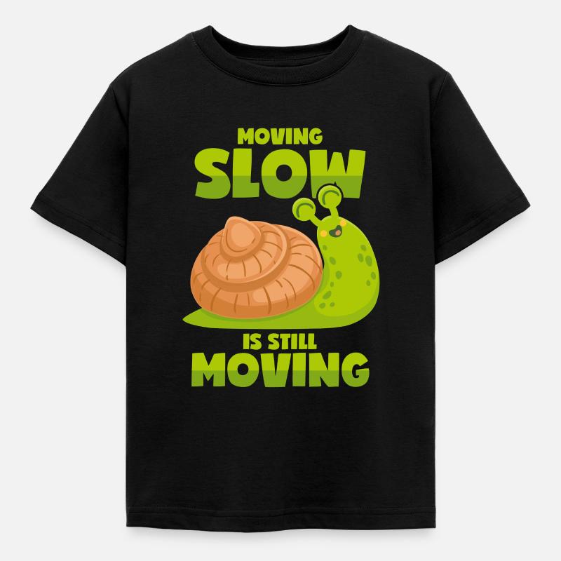Langsom snegl - Motivation - Børne-T-shirt - sort