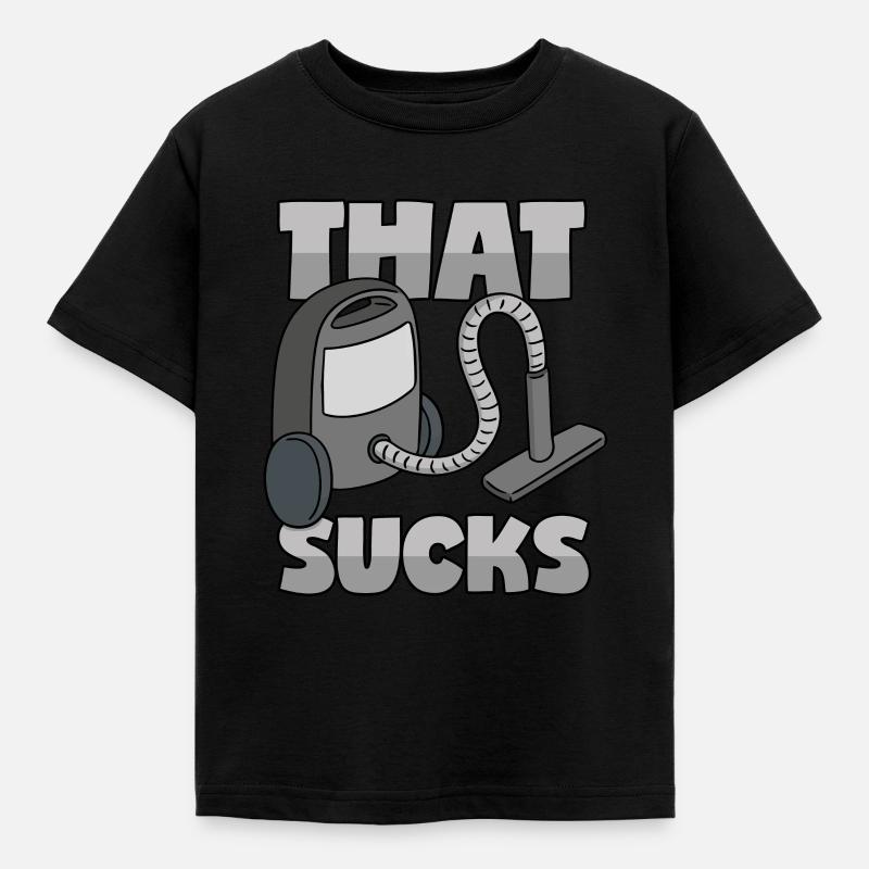 Støvsuger: "Det stinker" - Børne-T-shirt - sort