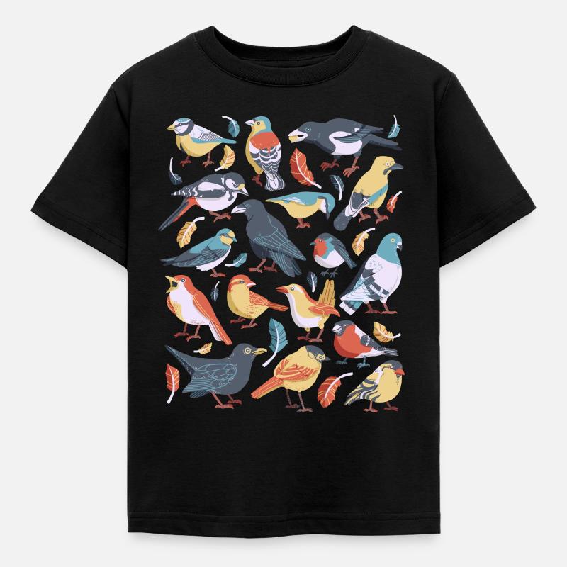 Oiseaux - T-shirt Enfant - noir