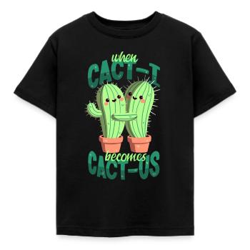 Cacti in love - Kids' T-Shirt - black - Front - AI Model Kid Female (0cm)