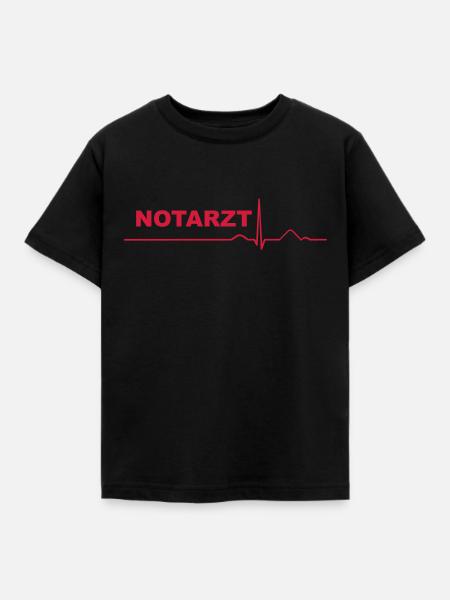 Notarzt - Kinder T-Shirt - Schwarz