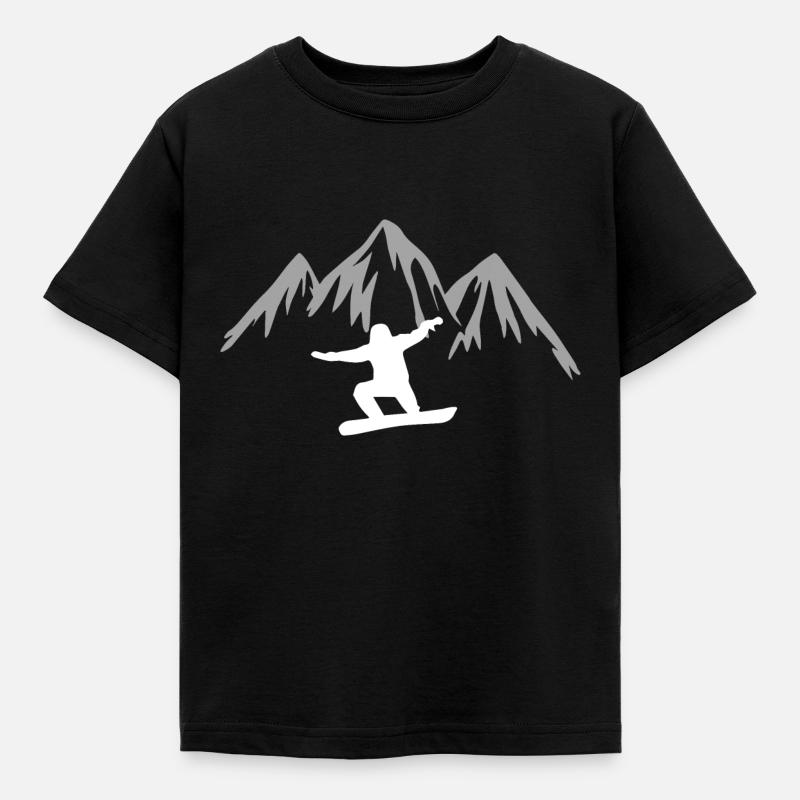 Snowboard Snowboarder - Børne-T-shirt - sort