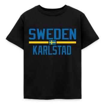 Schweden Karlstad - Kinder T-Shirt - Schwarz - Vorne - AI Model Kid Female (0cm)