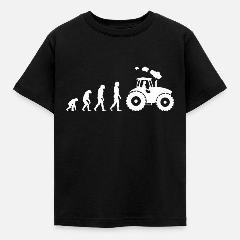 Tractor evolution - Kids' T-Shirt - black