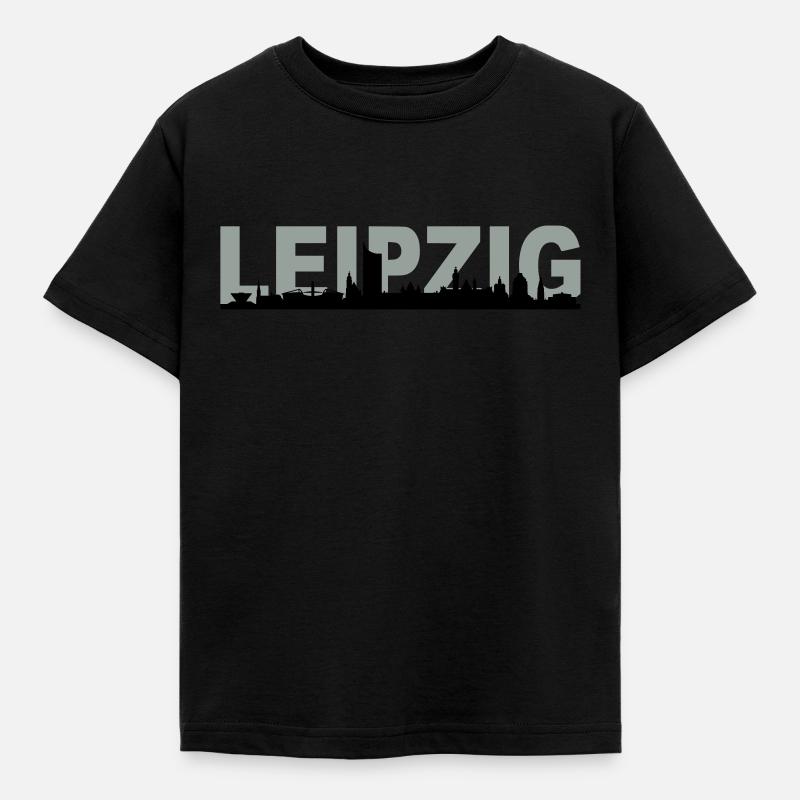 Skyline Leipzig Name - Kinder T-Shirt - Schwarz