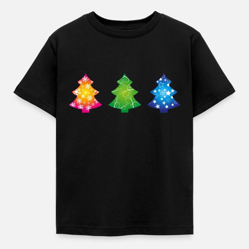 Weihnachtsbäume - Kinder T-Shirt - Schwarz